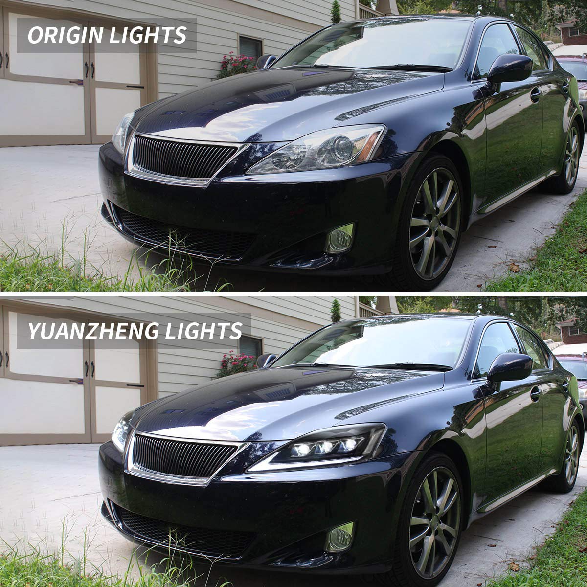 VLAND LED Headlights for Lexus IS 2006-2012 - Sequential Turn Signal for Night Driving