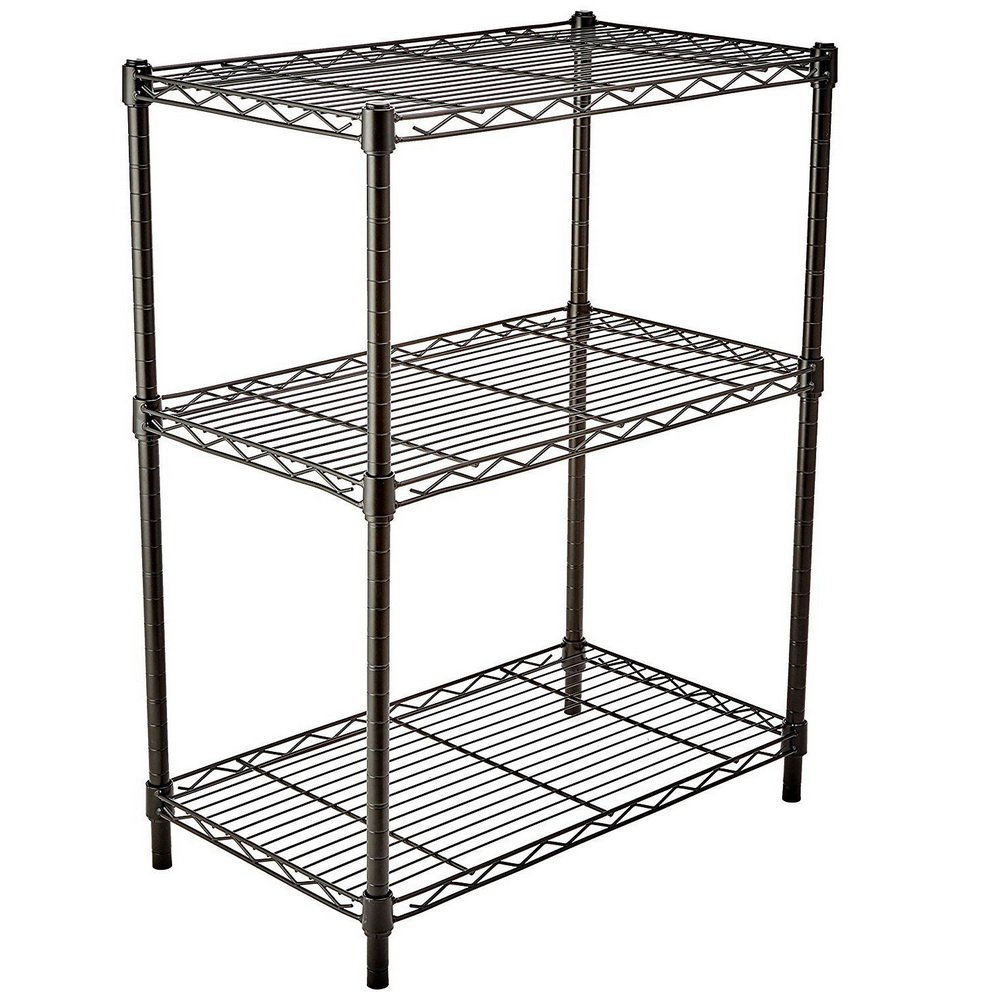 WEI WEI GLOBAL 3-Tier Metal Wire Shelving Unit - NSF Certified Adjustable Storage Rack for Garage, Laundry, Bathroom & Kitchen - Organize Closet, Pantry or Office - 24