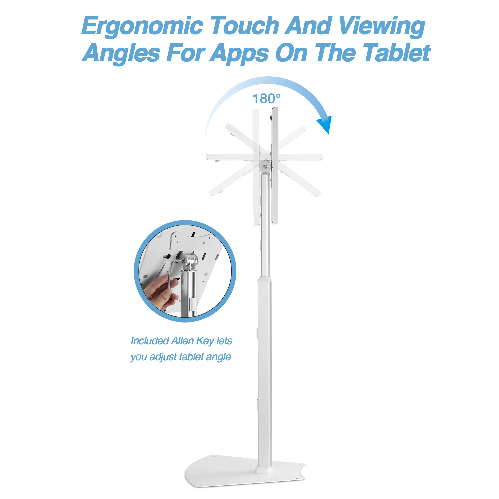 AVLT Adjustable Anti-Theft Tablet Floor Stand - 10.5