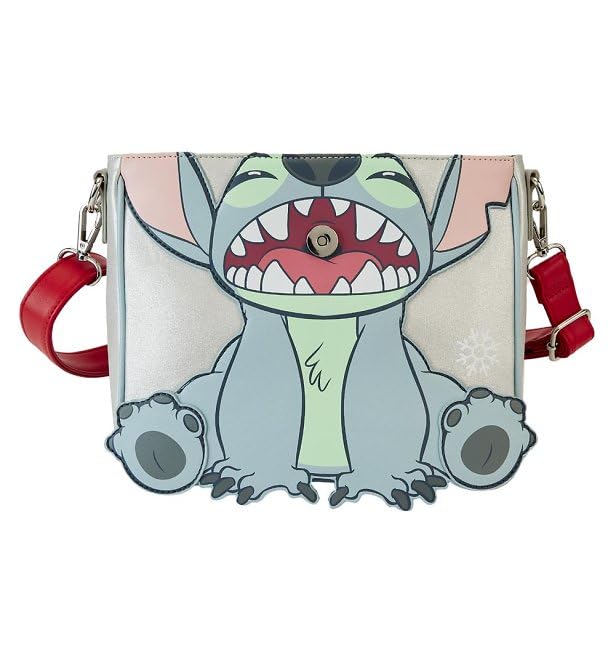 Disney Stitch Holiday Crossbody Bag - Cute Loungefly Mini Backpack for Women & Girls | Perfect for Christmas Gifts, Cosplay, and Disney Park Visits
