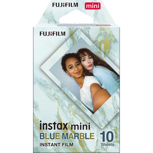 FUJIFILM INSTAX MINI Blue Marble Instant Camera Film - 10 Exposures Pack for Party, Travel & Memory Keeping