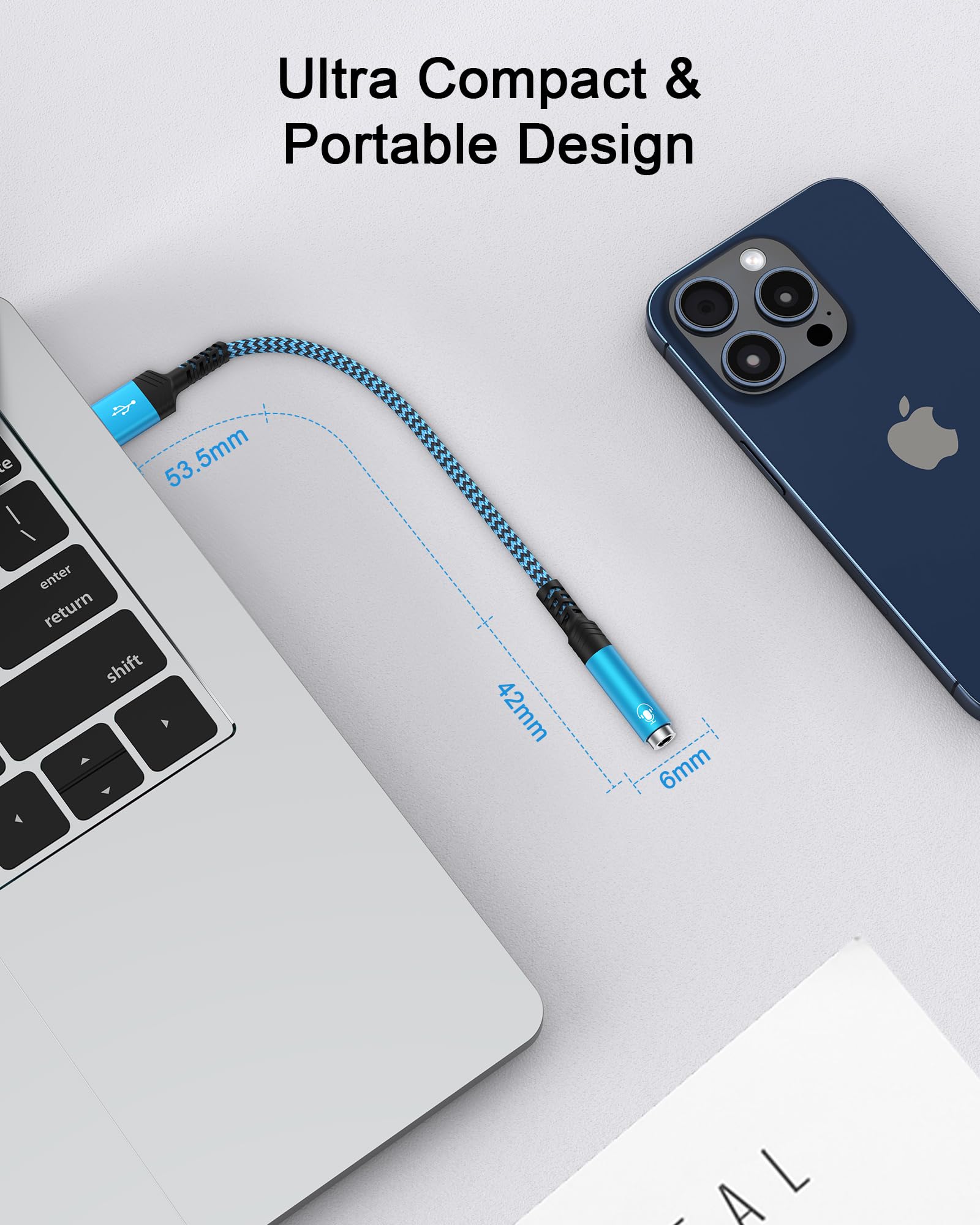 USB to 3.5mm Aux Adapter - Type A to Headphone Jack Converter - External USB Sound Card Audio Dongle for PC, Laptop, Desktop, PS4, PS5, Speakers & Headsets - Compatible with Windows 11/10/9/8/7, Mac & Linux - Perfect for Gaming, Music Streaming & Conference Calls