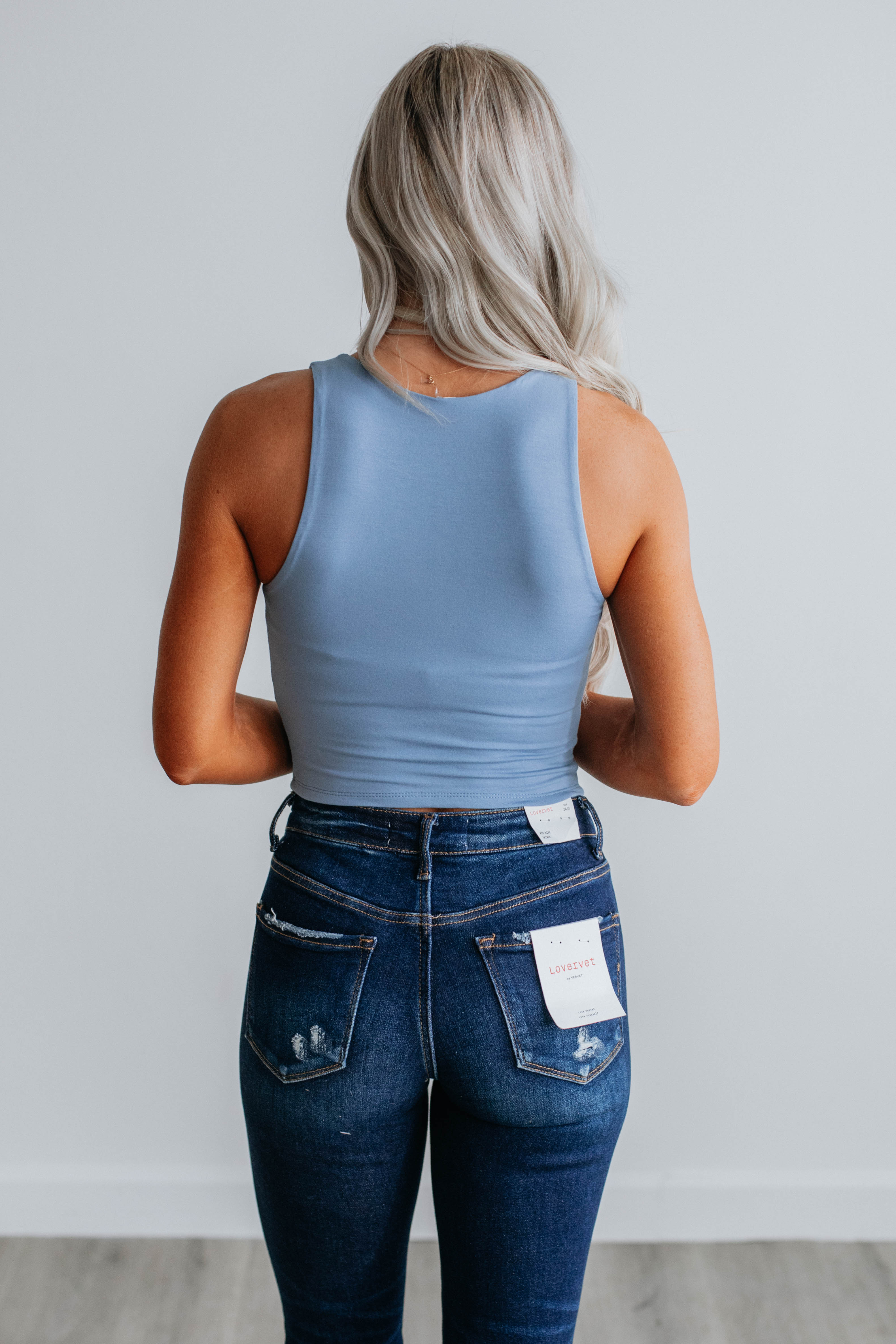 Angelina Basic Tank Top for Women - Soft Cotton Comfort Fit Casual Wear - Powder Blue - Perfect for Summer, Yoga, and Layering