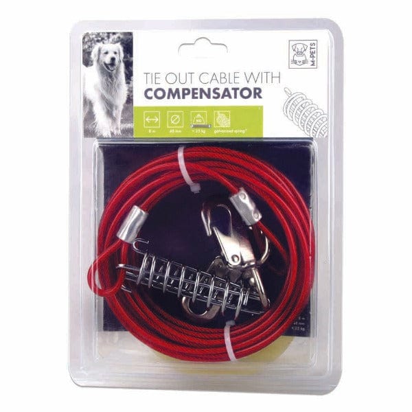 PETS Heavy Duty Dog Tie Out Cable with Adjustable Compensator - Secure Outdoor Tether for Backyard, Camping & Training