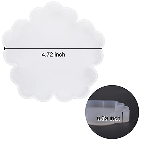 RESINWORLD 4-Pack 4-Inch Floral Silicone Coaster Molds for Epoxy Resin - DIY Glossy Geode Agate Coaster Making, Candle Holder Mold - Perfect for Home Decor, Wedding Favors & Craft Projects