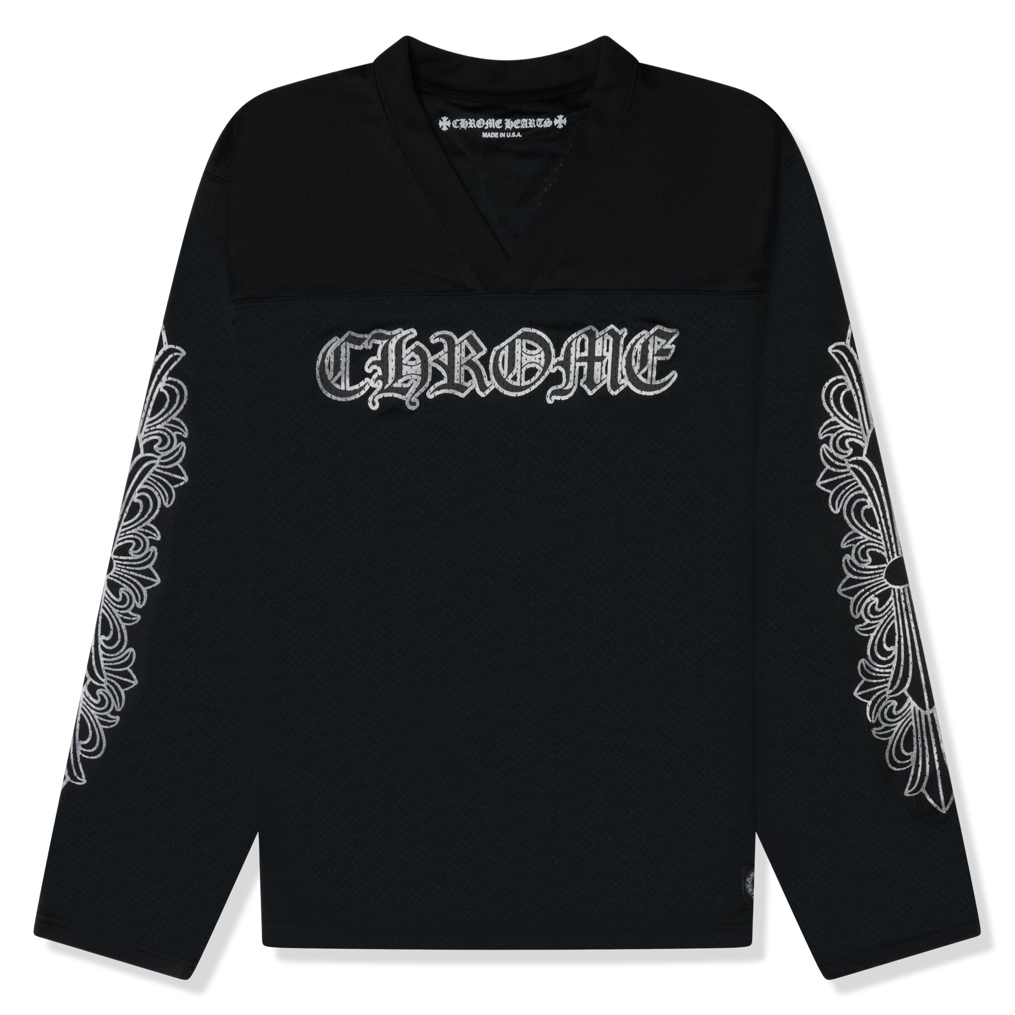 Chrome Hearts Stadium Mesh Long Sleeve Black Jersey for Men - Trendy Streetwear & Casual Outfits - Perfect for Concerts, Parties, and Everyday Wear