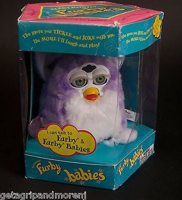 Original 1999 FURBY BABIES Purple & White Collectible Toy - New/Old Stock in Original Box - Excellent Condition - Perfect for Collectors & 90s Nostalgia Gifts