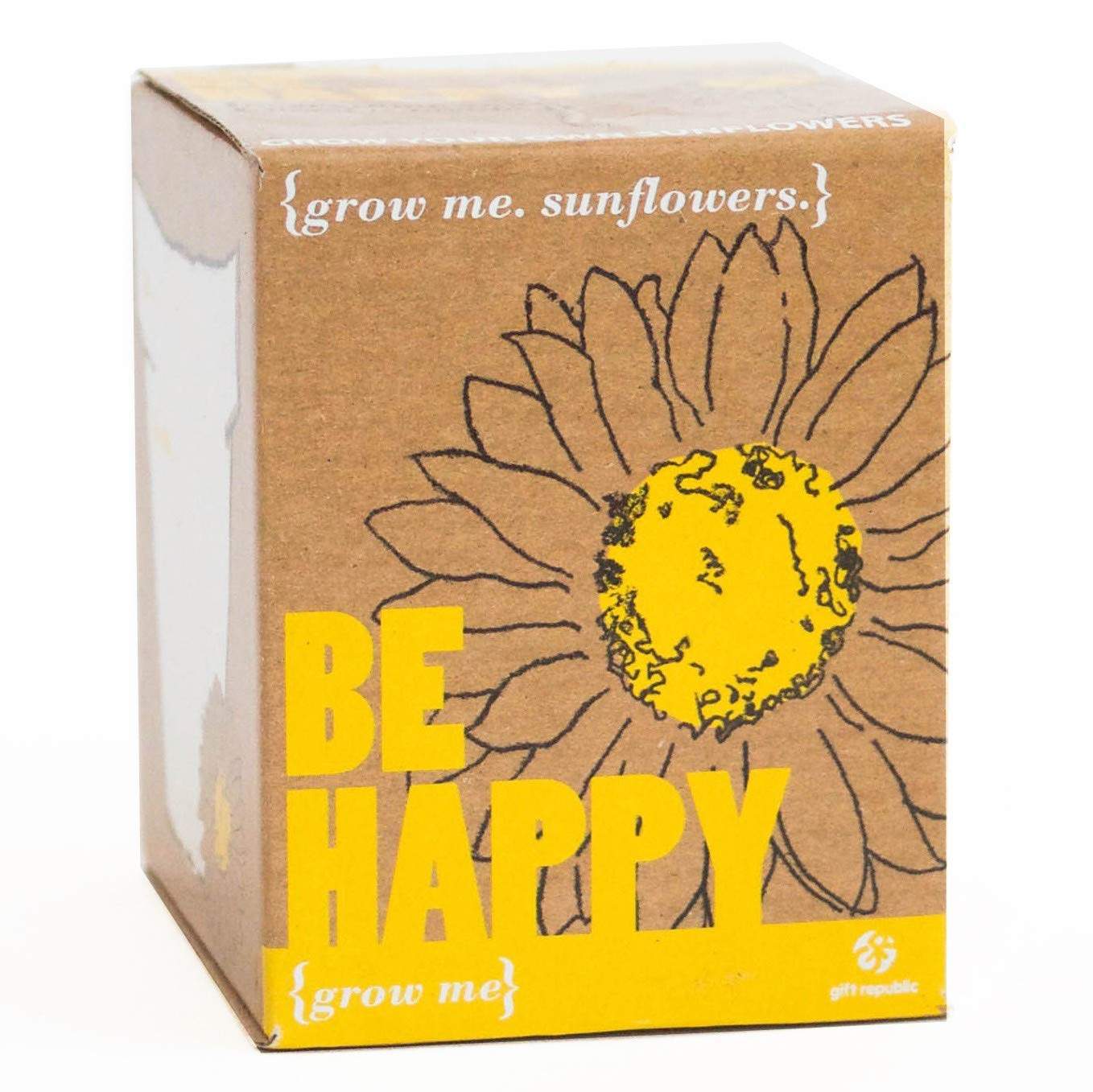 Gift Republic Grow Me Be Happy Gift Box - Unique Plant Growing Kit for Indoor Gardening, Perfect Gift for Plant Lovers, Birthday & Housewarming Presents - Enjoy Home Gardening & Relaxation