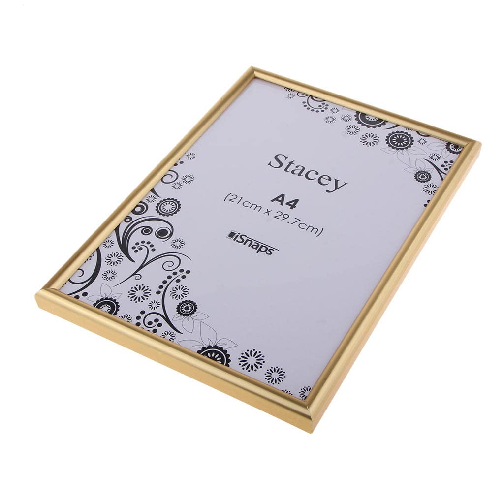 AMLESO A4 Wooden Picture Frame - Elegant Golden Certificate, Photo, Artwork & Document Display - Perfect for Home, Office & Gift Giving