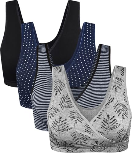 A-black/Navy Dot/Grey Print/Stripe-4pcs