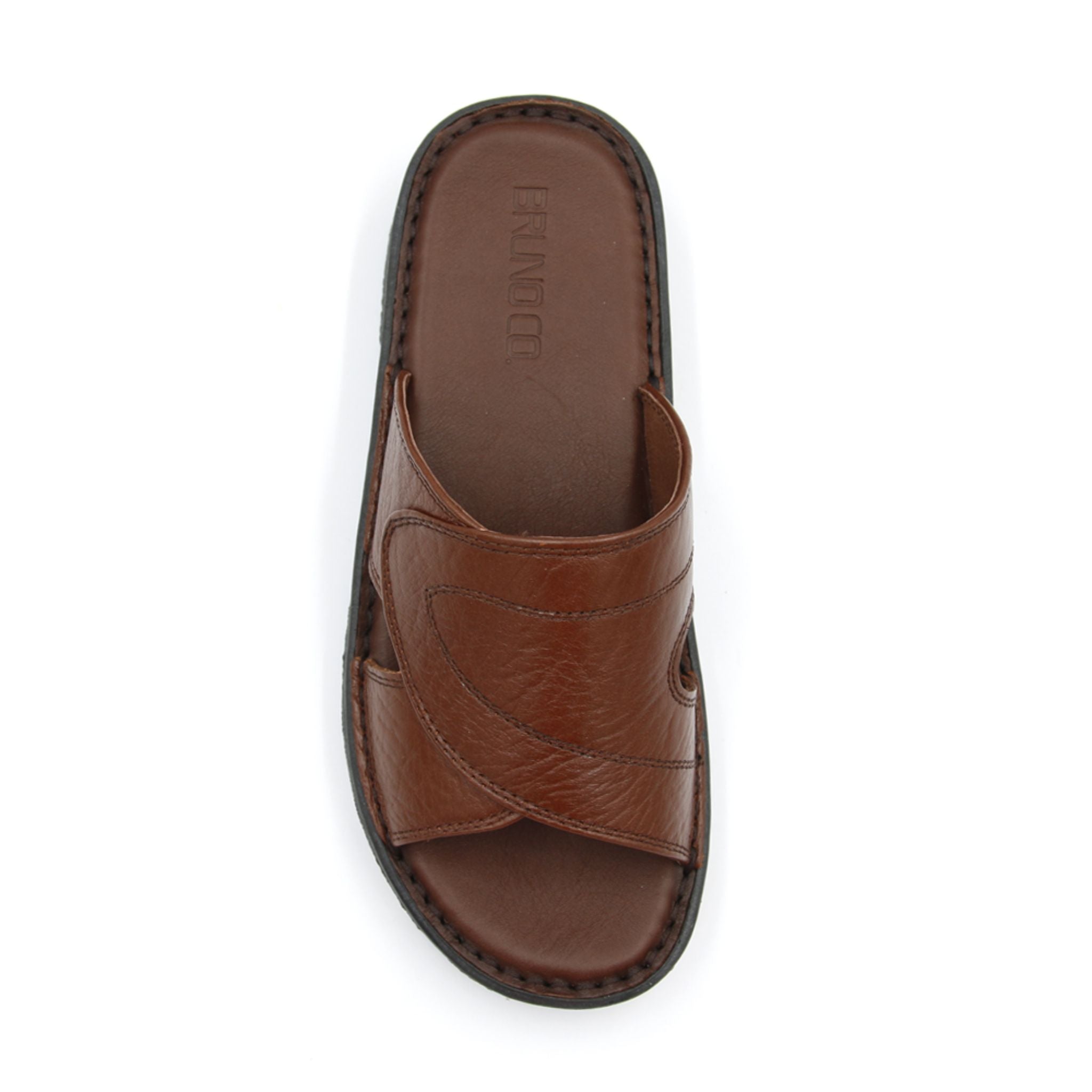 BRUNO CO. Genuine Leather Men's Sandals for Summer - John Brown Style Comfortable Outdoor Walking & Beach Slides