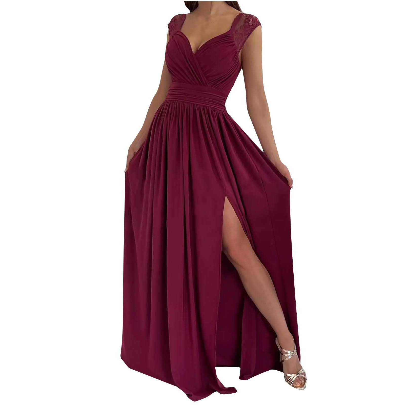 Women's Summer Floral Sleeveless V-Neck Sundress with Tie Waist & Ruffle Hem - Casual Mini Dress for Beach, Vacation, and Outdoor Parties