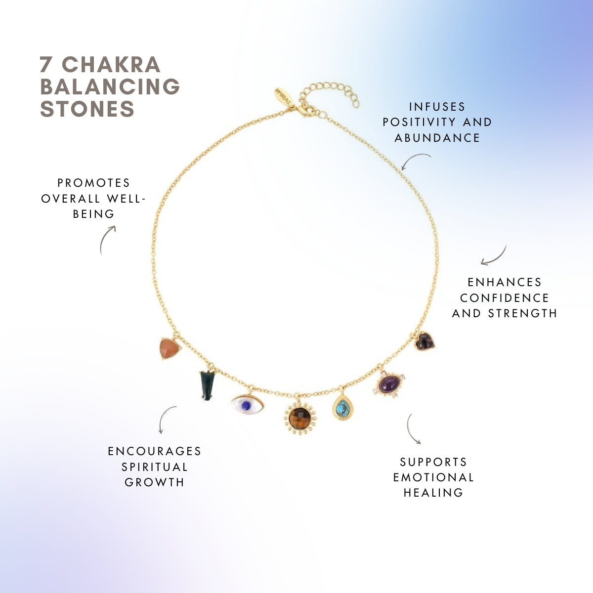 Healing Crystal Necklace for Positive Energy & Stress Relief - Spiritual Jewelry for Meditation, Yoga & Everyday Wear