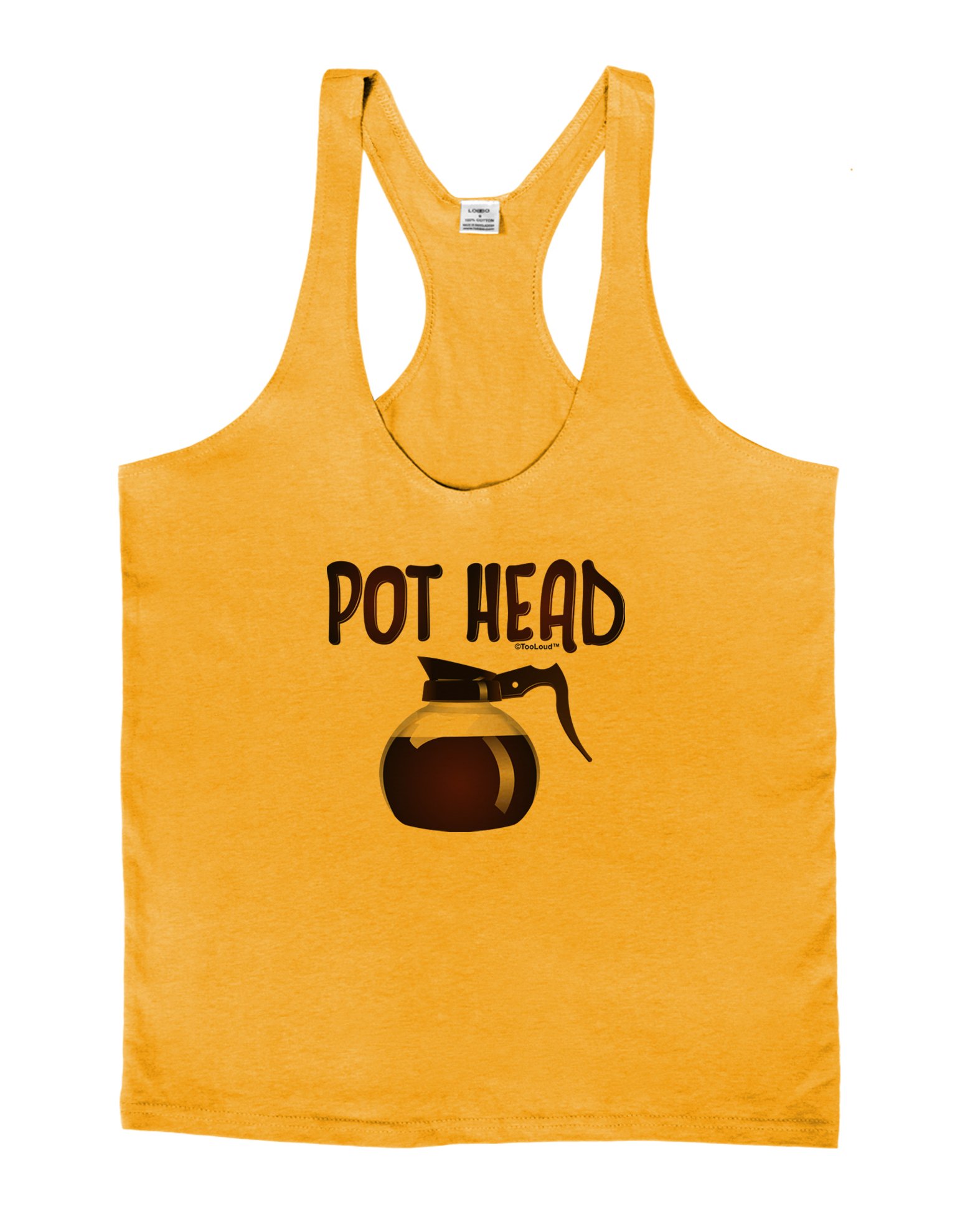 TooLoud Pot Head Coffee Graphic Men's Muscle Tank Top - Casual Summer Outfit for Beach, Gym & Streetwear