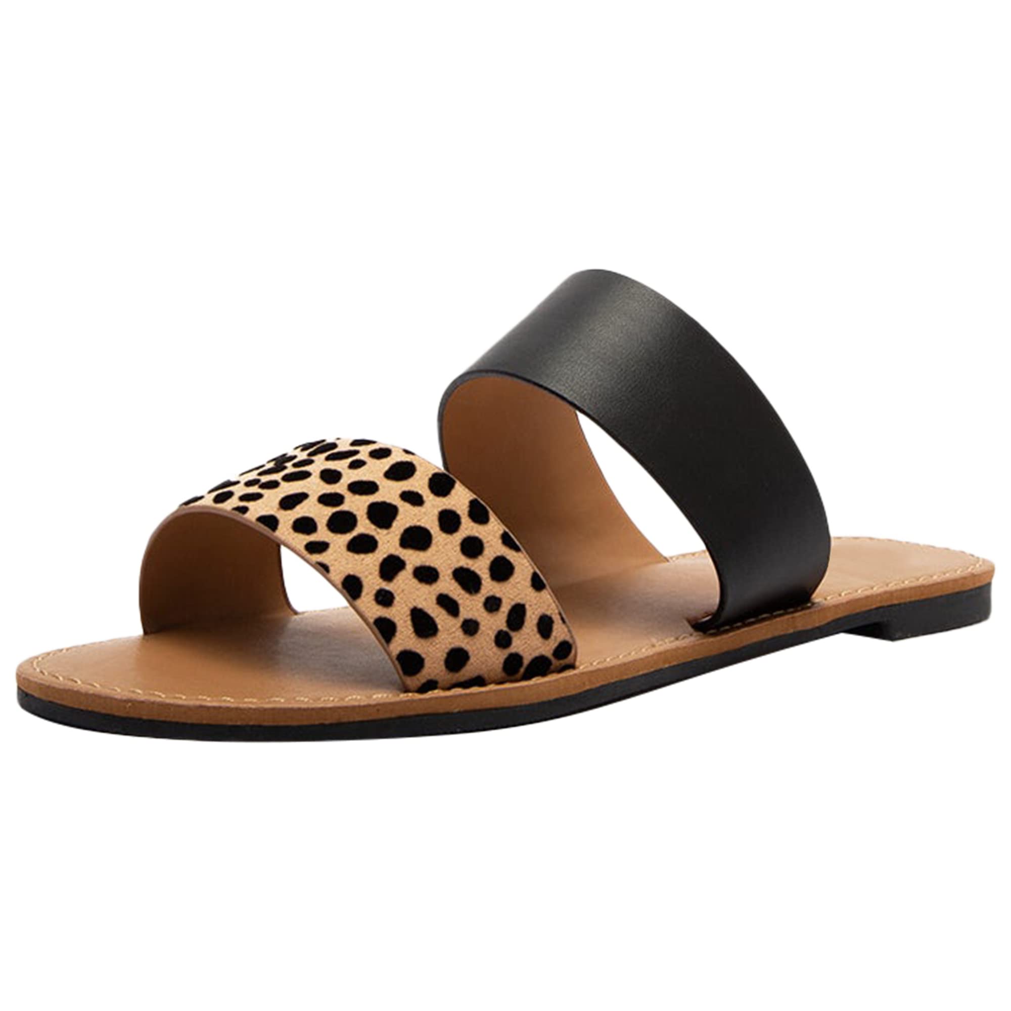 SOBEYO Women's Summer Sandals - Comfortable Two Band Slip On Flat Flip Flops with Open Toe Design | Perfect for Beach, Vacation, and Casual Outings