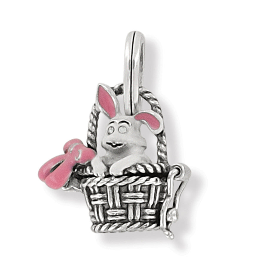 Easter Bunny Basket Charm - Adorable Rabbit Pendant for Jewelry Making, DIY Crafts, and Easter Decorations - Perfect for Necklaces, Bracelets, and Holiday Gift Giving