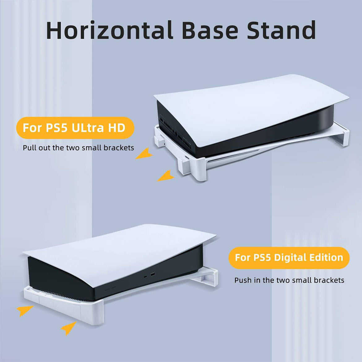 PS5 Horizontal Stand - White Base Stand for PS5 Digital & UHD Console | Secure & Stable Gaming Setup | Perfect for Living Room & Gaming Room Setup (JYS P5143)