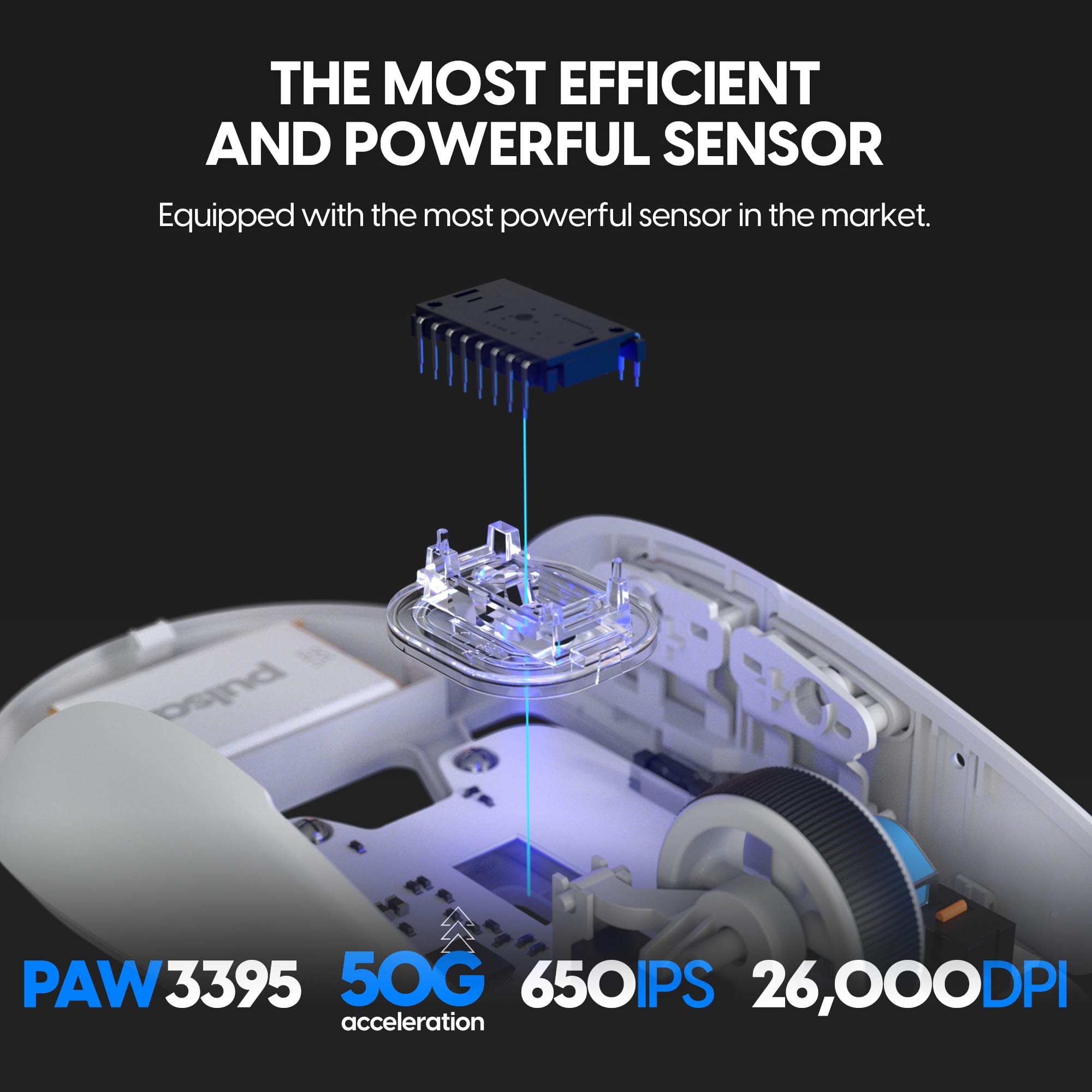 Pulsar X2H Mini Wireless Gaming Mouse - Ultra Lightweight 52g Symmetrical Design, Optical Switches, 26000 DPI PAW3395 Sensor, 2.4Ghz 1ms Response - Perfect for FPS, MOBA & Esports Gaming (White)