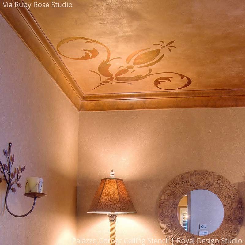 Palazzo Centerpiece Ceiling Stencil - DIY Home Decor Stencils for Walls, Floors & Furniture - Perfect for Bedroom, Living Room & Wedding Decor