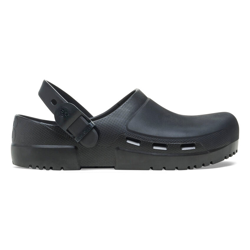 Birkenstock Birki Air 2.0 Polyurethane Work Shoes for Men & Women - Jet Black Slip-Resistant Professional Kitchen Shoes for Chefs, Nurses, and Restaurant Workers