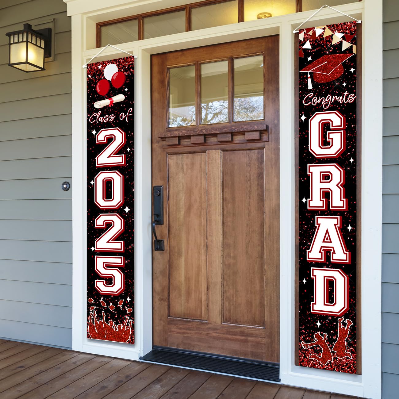 Class of 2025 Graduation Banner - Maroon Congratulation Sign for High School & University Grads | Hanging Door Porch Decor | Perfect for Graduation Parties, School Events & Photo Backdrops