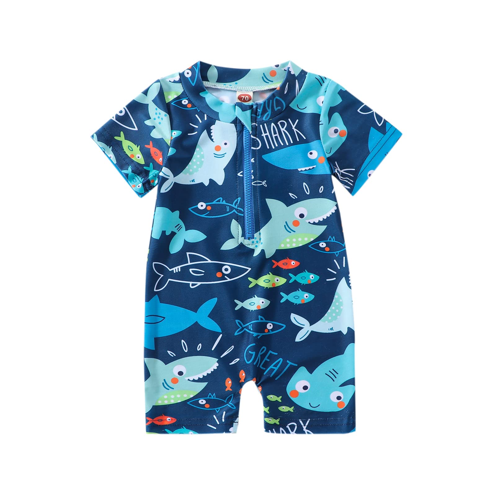 MERSARIPHY Toddler Boys & Girls Rash Guard Swimsuit - UPF 50+ Sun Protection, Cartoon Print Baby Swimwear for Beach, Pool & Water Play