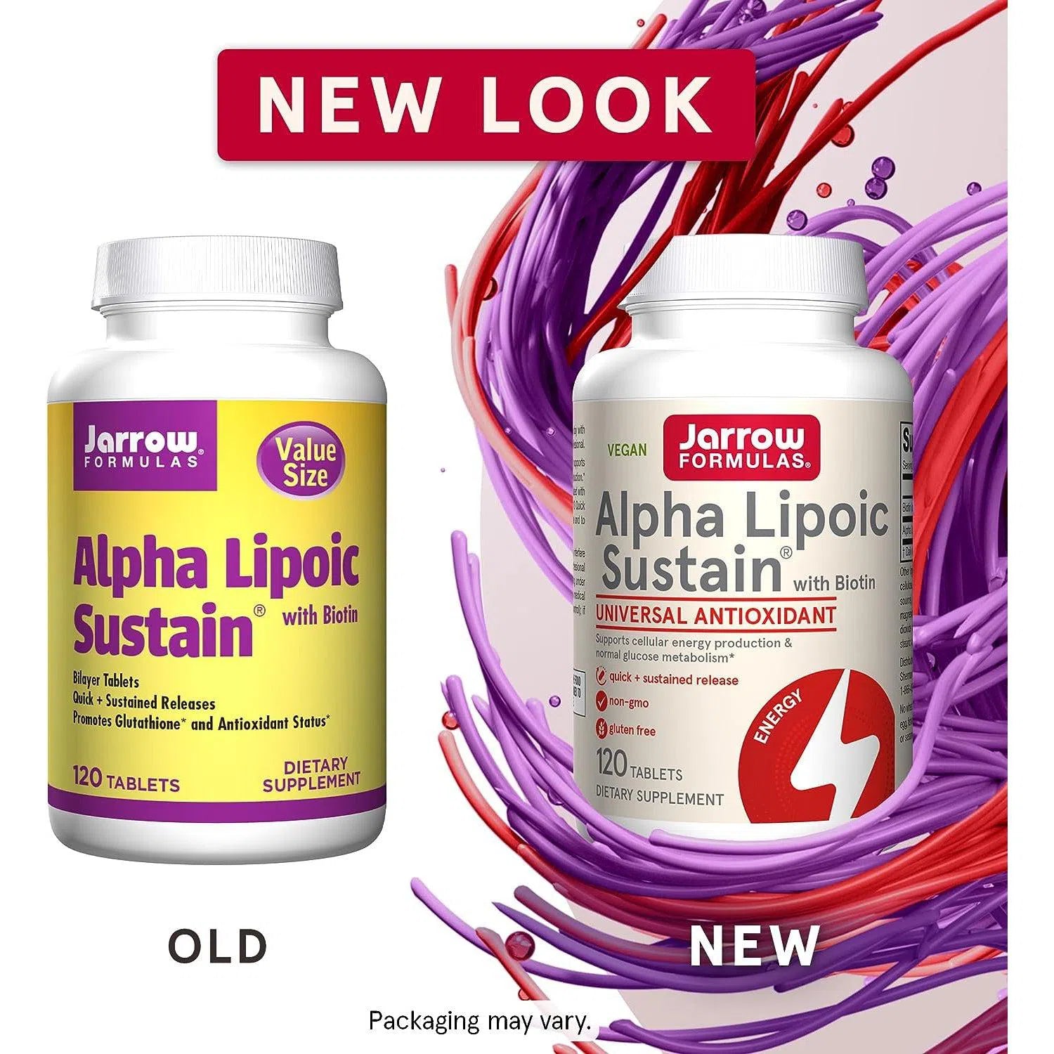 Jarrow Formulas Alpha Lipoic Acid Sustain 600mg - Antioxidant Supplement for Blood Sugar Support & Nerve Health - 60 Vegan Capsules - Perfect for Daily Wellness & Energy Boost