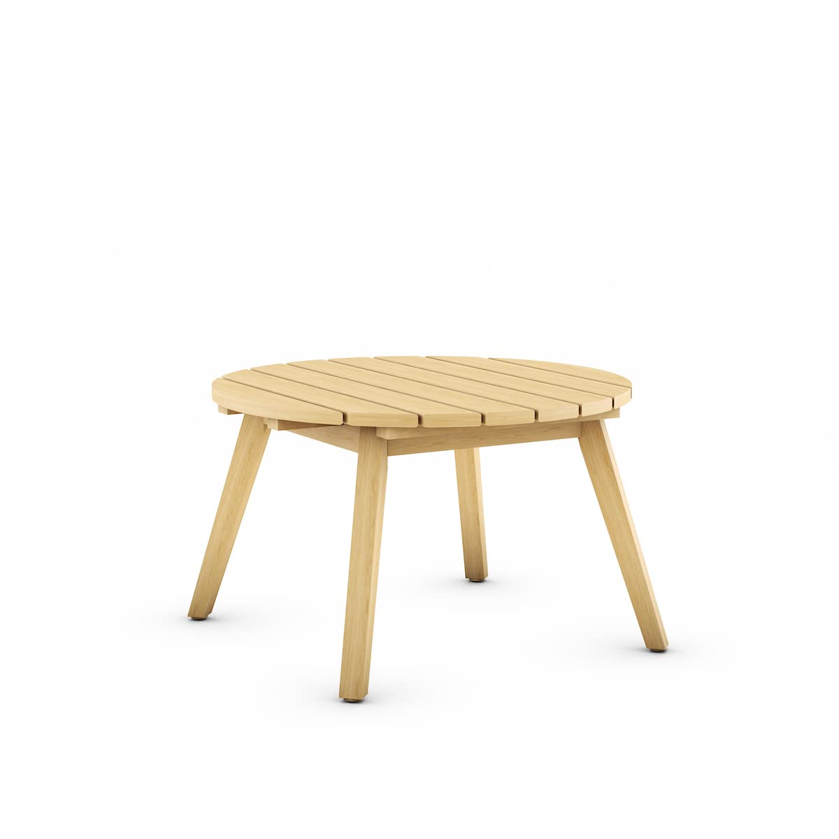 Durable Eucalyptus Outdoor Side Table with Teak Finish - Light Brown Patio Furniture for Garden, Balcony & Indoor Use | Weather-Resistant Accent Table