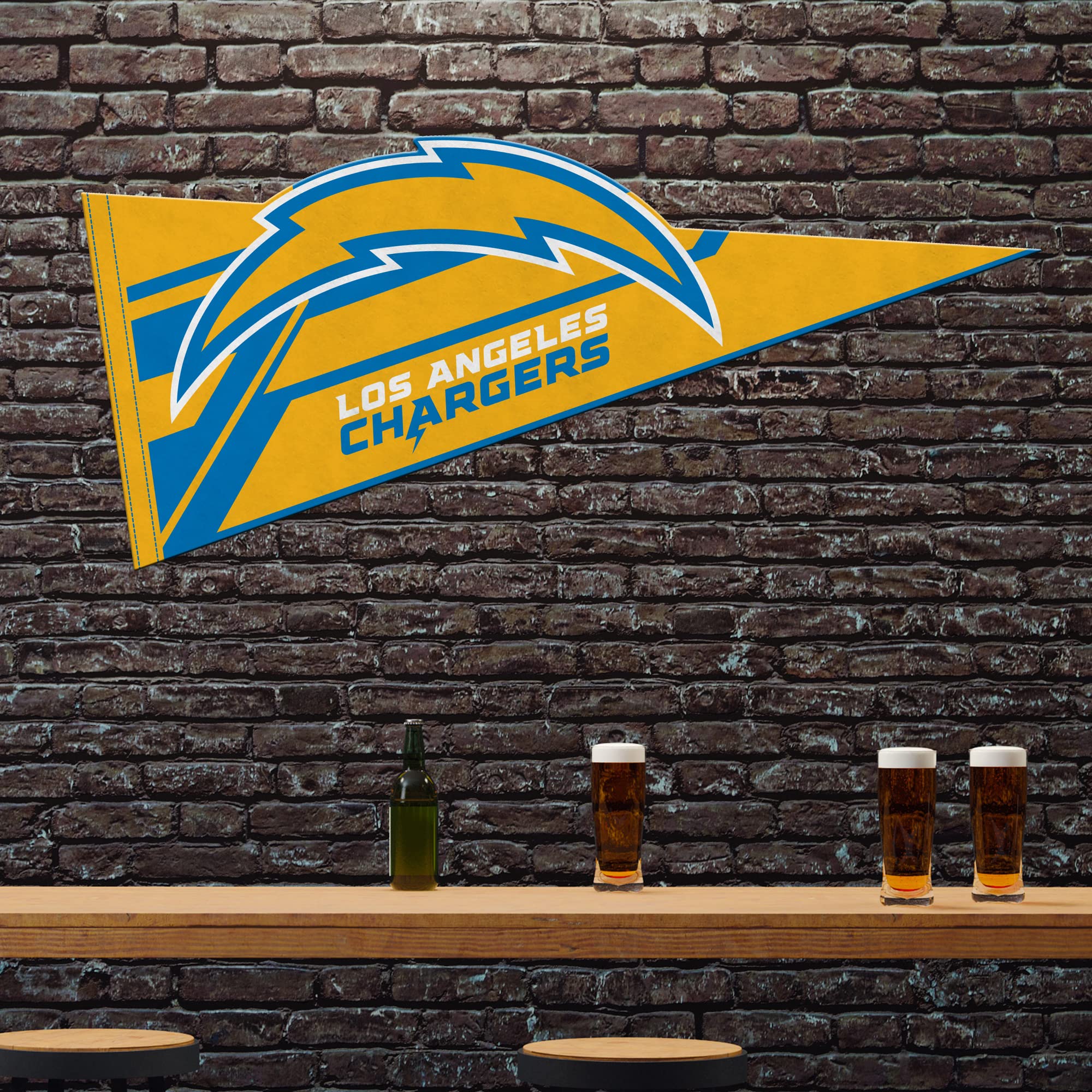NFL Football Shaped Soft Felt Pennant - Easy to Hang Home Decor for Game Room, Man Cave, Bedroom - Perfect for Sports Fans & Team Spirit Display