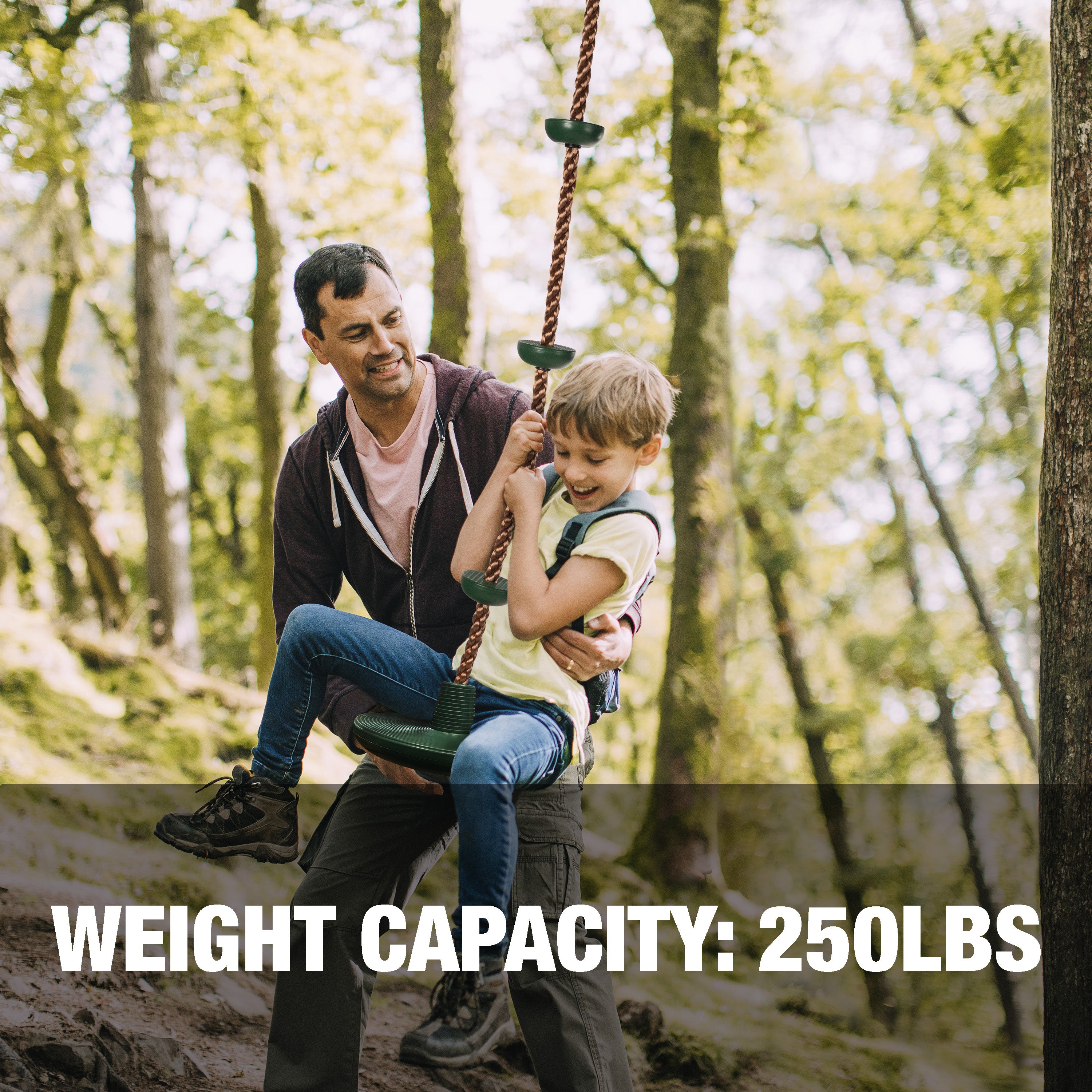 Bliss Outdoors BH 318S Heavy Duty Rope Climber Swing with Carabiner & Tree Strap - 6.5 Foot Climbing Rope, 250 lb Weight Capacity - Perfect for Backyard Play, Tree Swings, and Outdoor Adventures