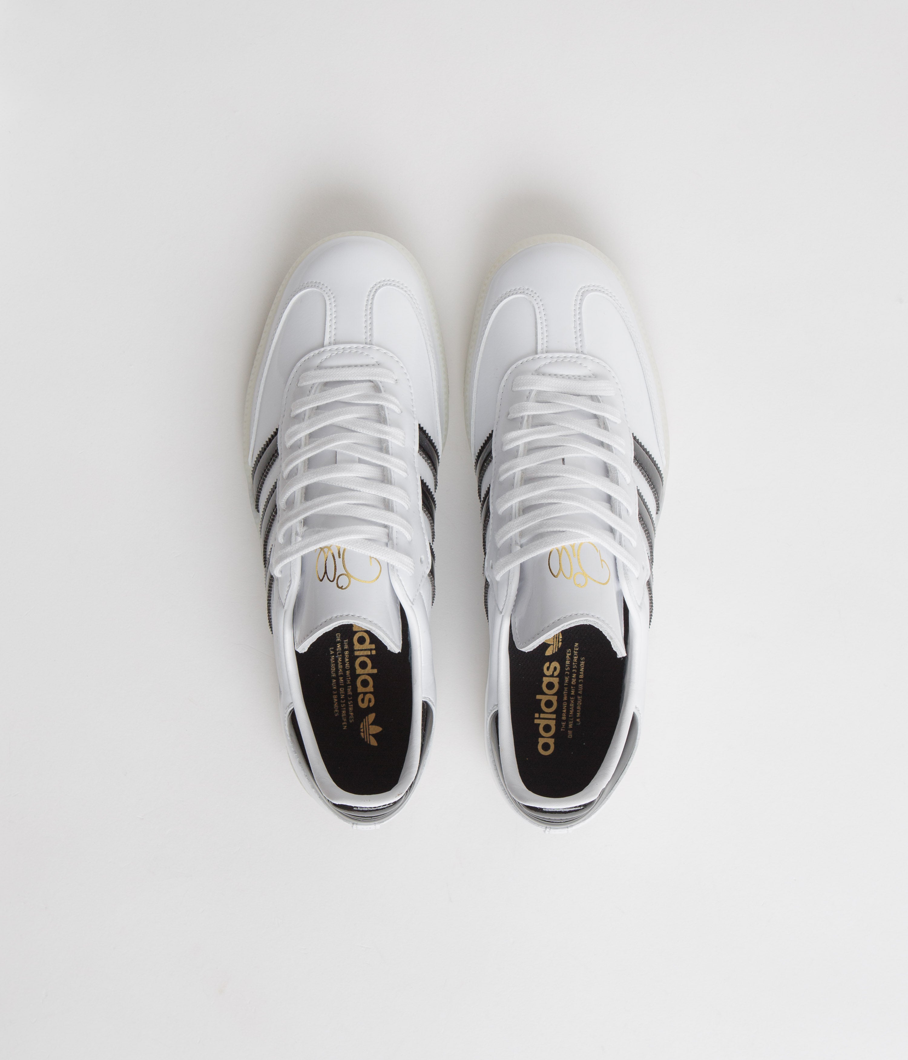 Adidas x Dill Samba Patent Leather Sneakers - White/Black/Gold Metallic - Men's Fashion Shoes for Casual Wear & Street Style