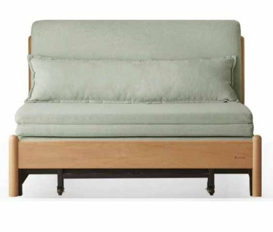 37.4x33-78.1x30.3 inch / 95x83.8-198.3x77сm / Beech Natural wood sofa bed - willow green