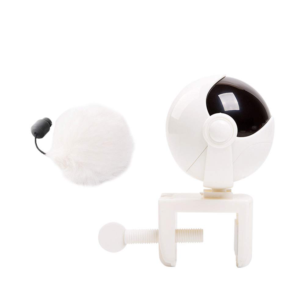 1Pc Automatic Electric Cat Toy with Teaser - Fun Interactive Pet Toy for Indoor Cats - White - Perfect for Playtime & Exercise