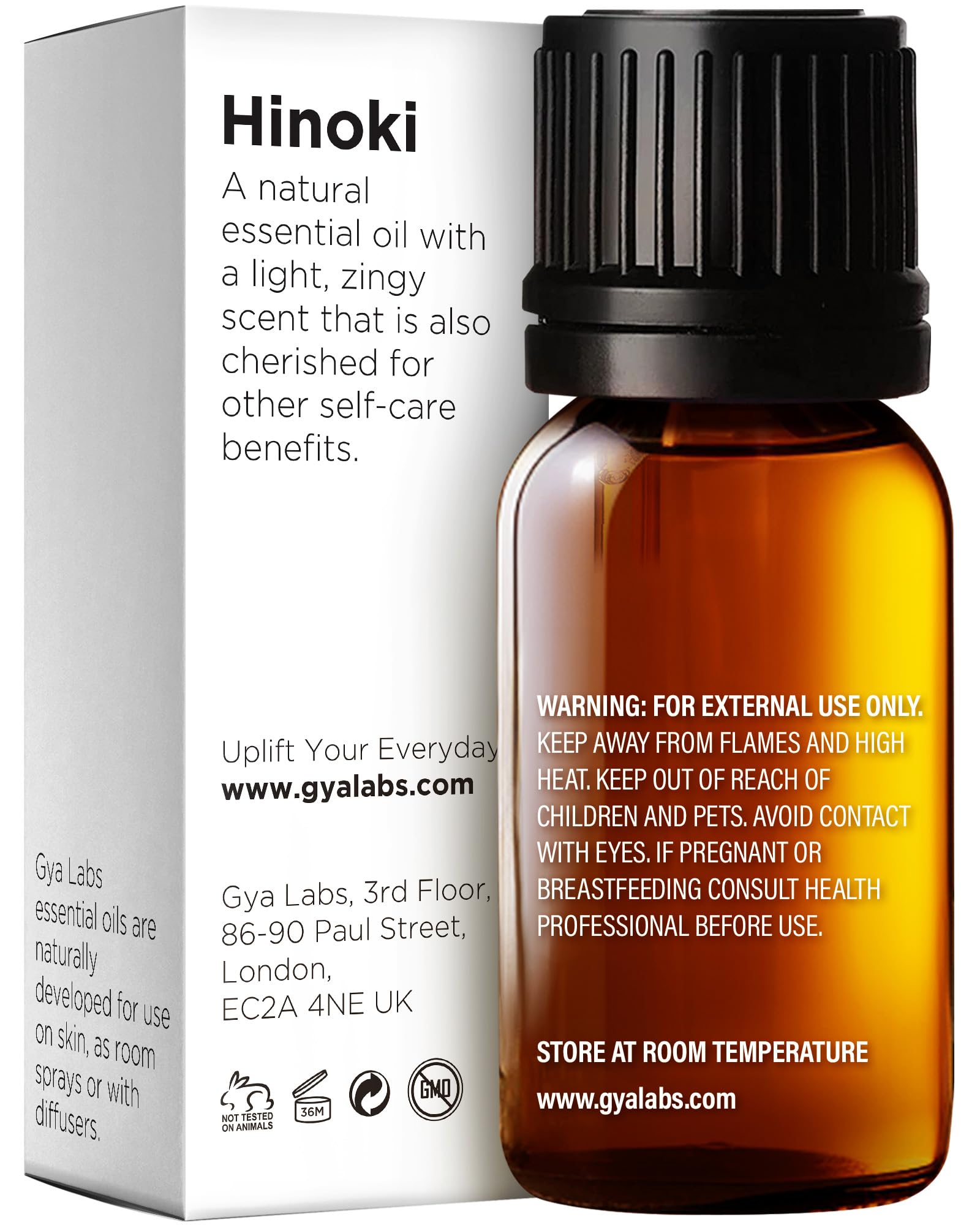 Gya Labs 100% Pure Natural Hinoki Essential Oil - 0.34 Fl Oz for Diffuser, Aromatherapy, Skin & Hair Care, Massage, DIY Candle Making - Relaxing Scent for Spa, Yoga & Home Fragrance