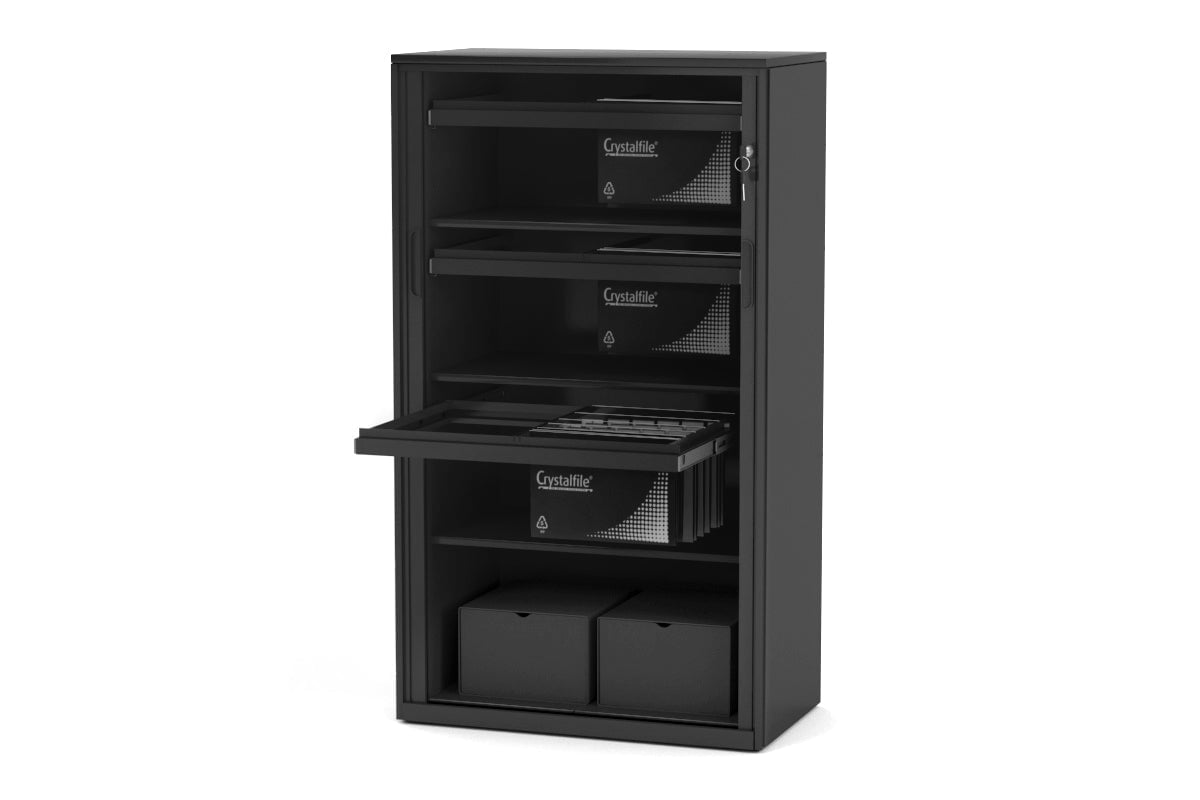 Tambour Sliding Door Storage Cabinet - Metal Closet Organizer [1325H x 900W] - Perfect for Bedroom, Office, or Garage Storage Solutions