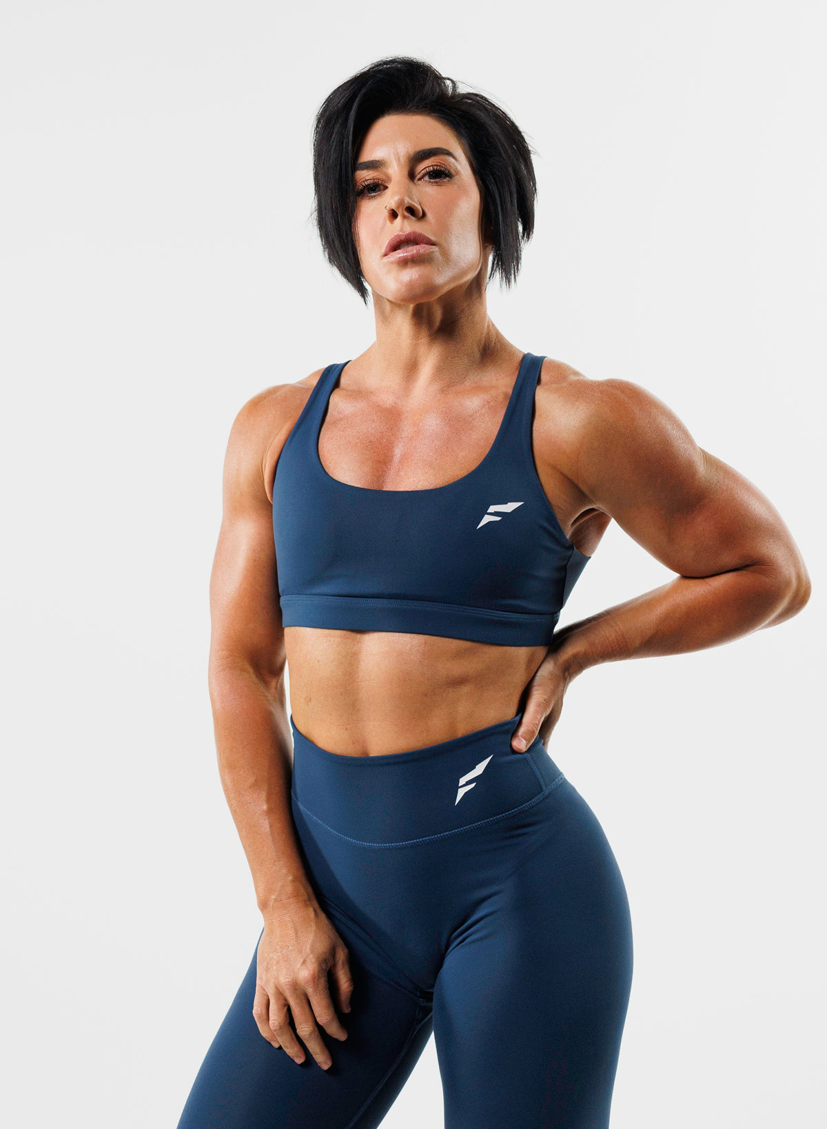 Crisscross Essential Bra - French Navy - Comfortable Support for Yoga, Workouts & Everyday Wear