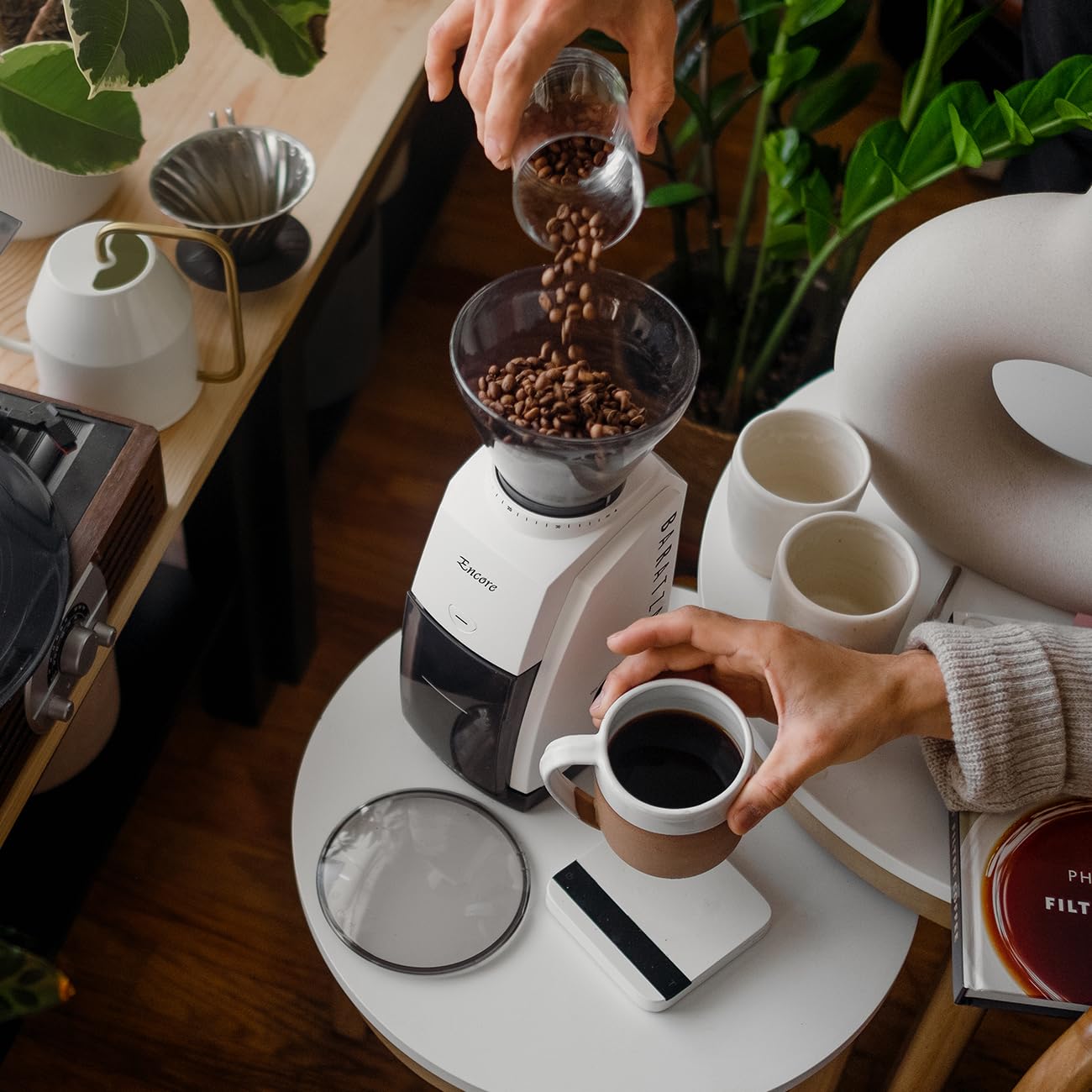 Baratza Encore Conical Burr Coffee Grinder - White (ZCG484WHT) | Premium Electric Coffee Bean Grinder for Espresso, French Press & Drip Coffee | Perfect for Home & Office Use
