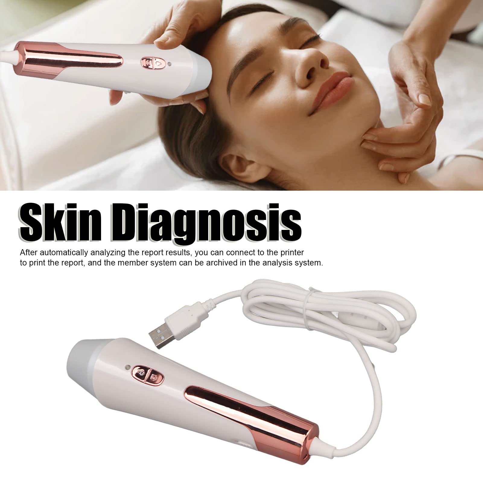 80X Precision Portable Digital Skin Analyzer - Facial Skin Tester for Water & Oil Levels | Detect Skin Problems | Perfect for Travel, Home & Beauty Salons | Ideal for Personalized Skincare Routines & Professional Skin Analysis