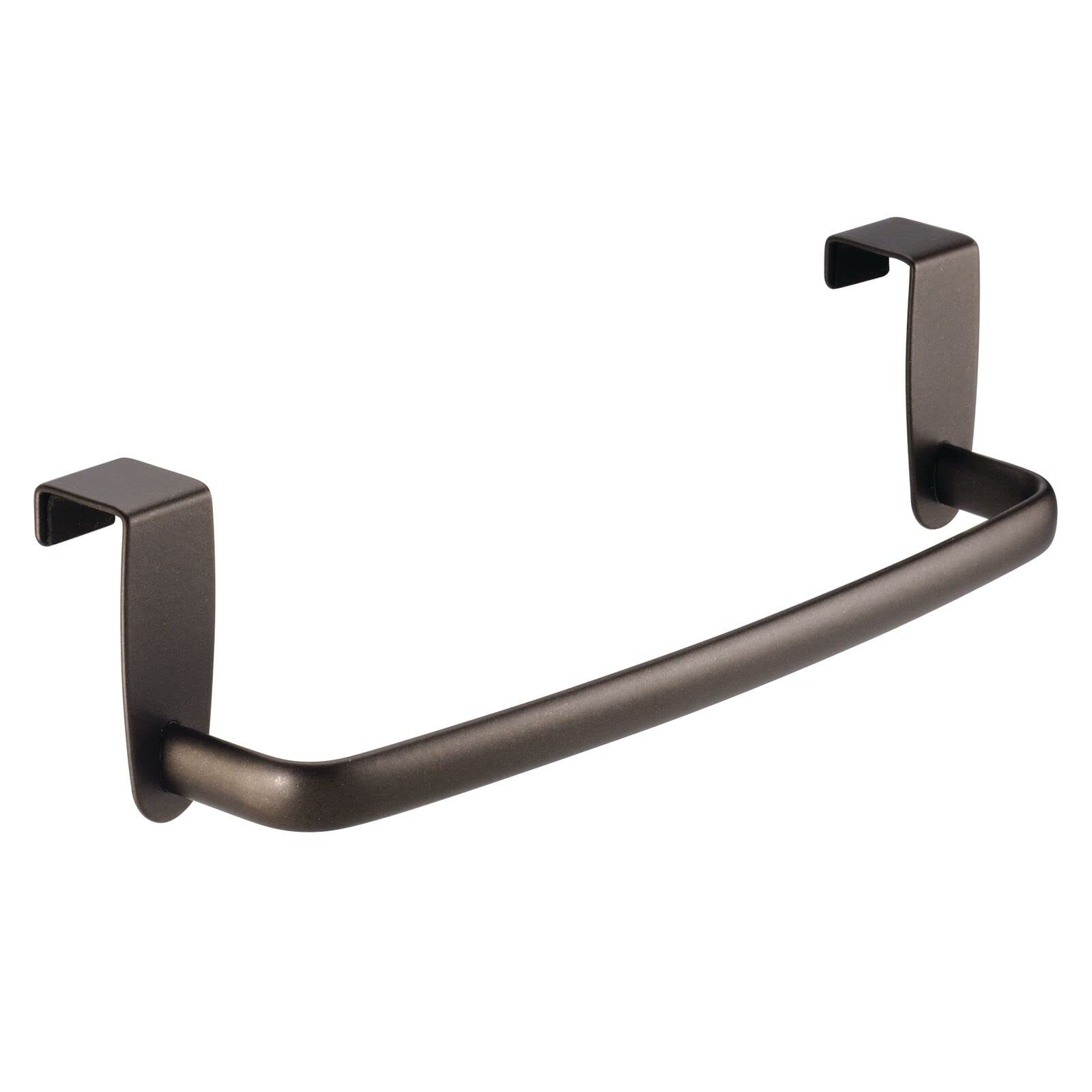 mDesign Steel Metal Wire Over Cabinet Towel Rack Organizer - Space-Saving Kitchen Storage for Hand Towels & Washcloths - Bronze Spira Collection - Perfect for Small Kitchens, Bathrooms & RVs