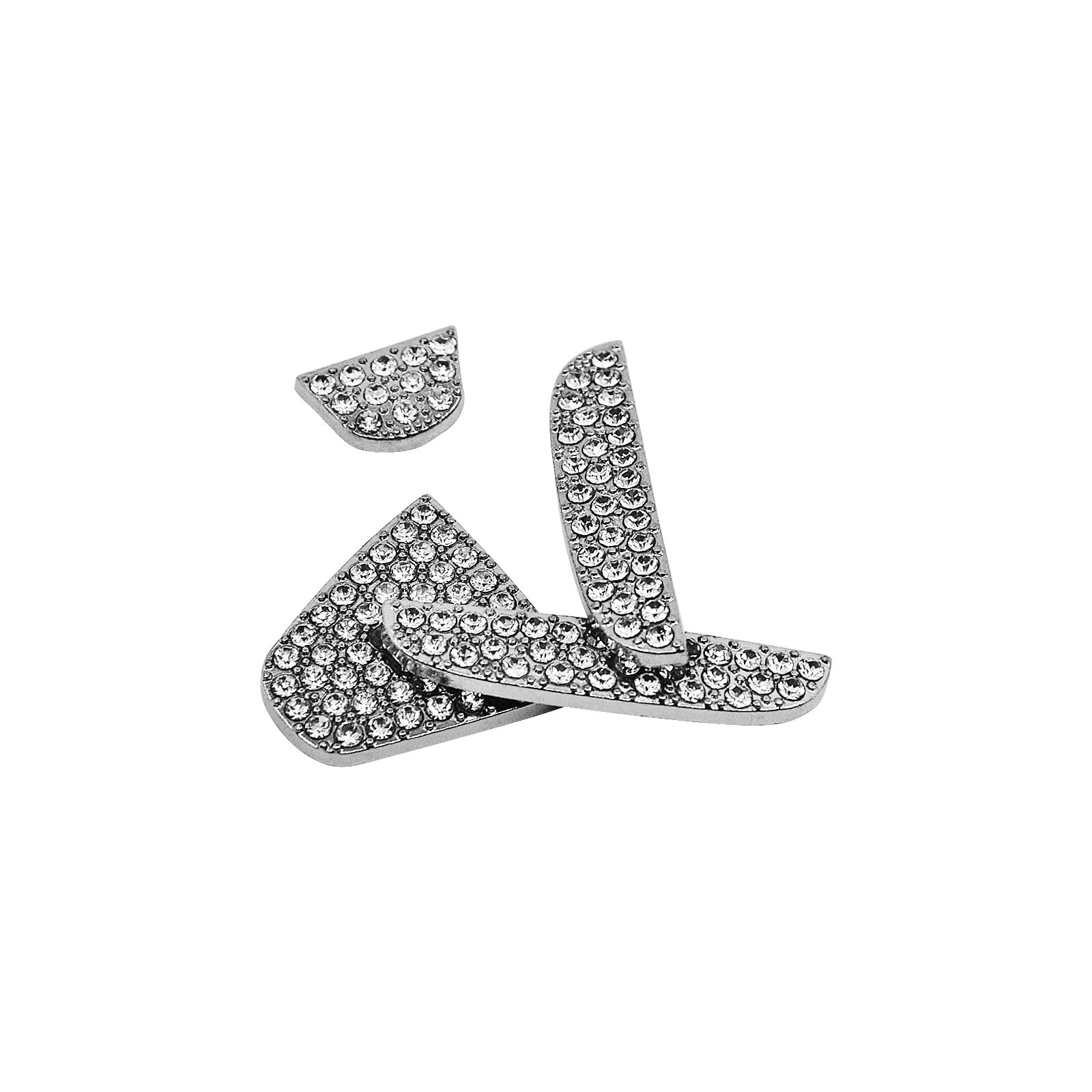3D Crystal Rhinestone Car Logo Stickers - DIY Glitter Decals for Honda & Other Cars - Silver Bling Accessories for Women's Automotive Interior (Perfect for Customizing Steering Wheel, Dashboard & Gear Shift)