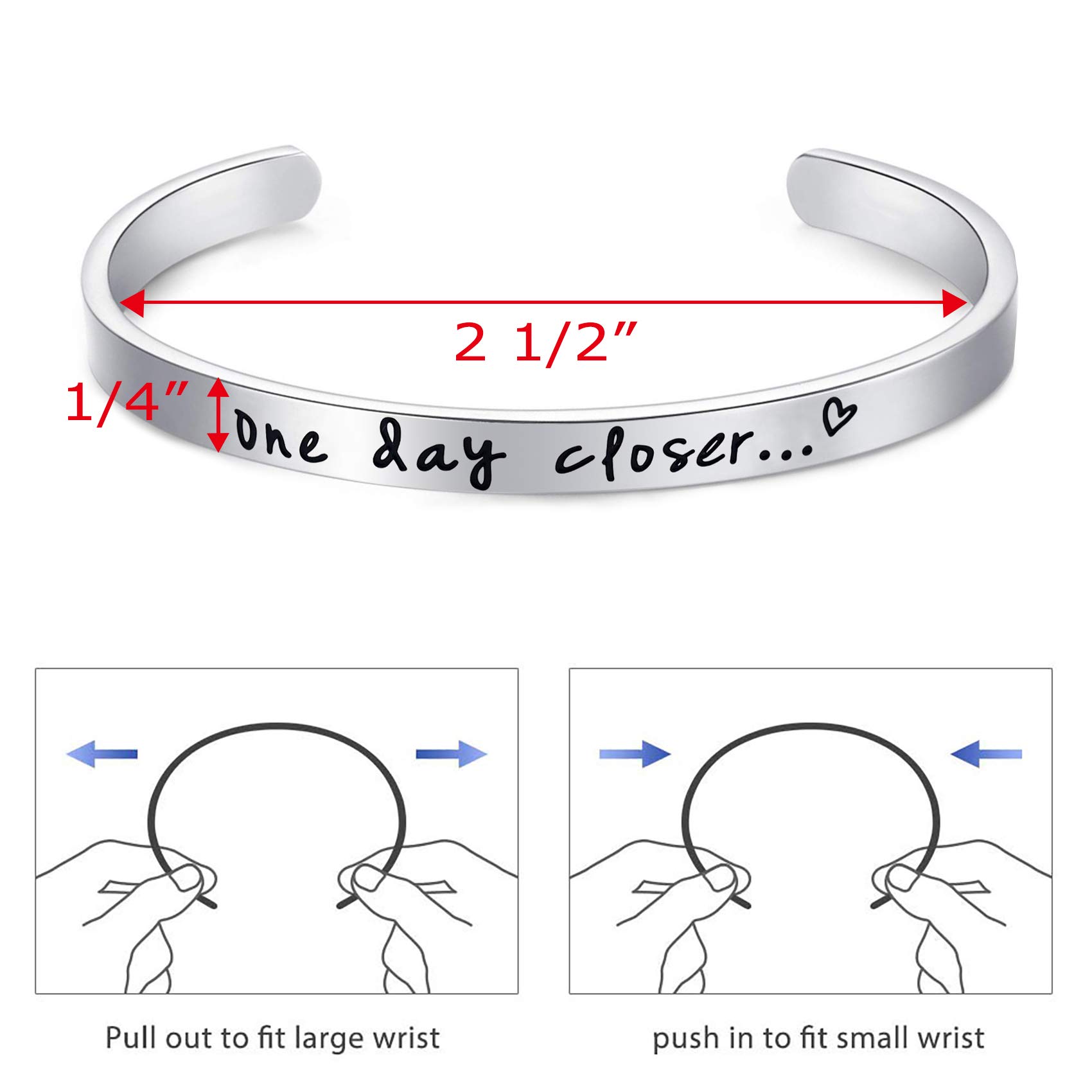 LParkin Long Distance Relationship Bracelet for Girlfriend - Romantic Anniversary Gift for Her - One Day Closer Couples Bracelet - Perfect for LDR Couples, Anniversaries & Special Occasions
