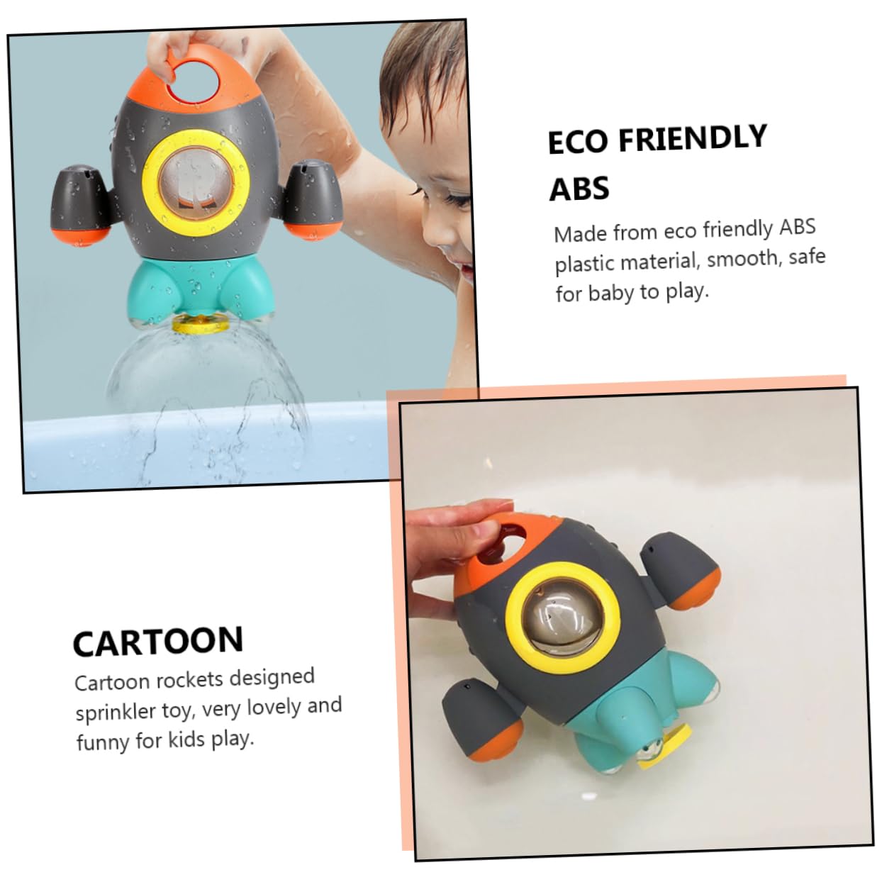 LALADEFIEE Rocket Fountain Toy - 1pc Grey ABS Water Play Toy for Kids, Bath, Beach & Shower Fun | Outdoor & Indoor Water Games for Children