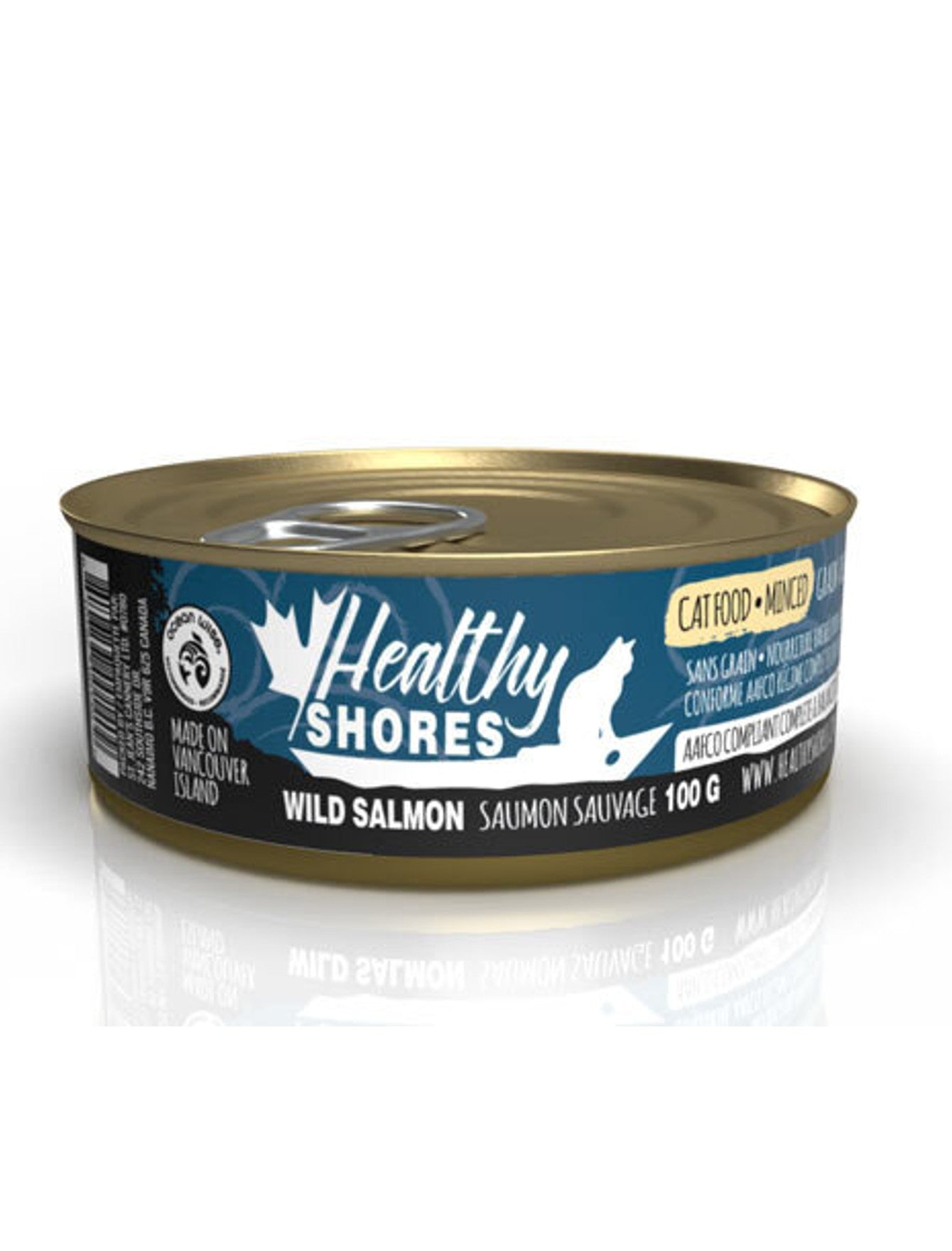 Premium Wild Caught Salmon Cat Wet Food - Healthy Shores 100g (2 Varieties) | Grain-Free, High Protein Wet Cat Food for Adult & Senior Cats | Perfect for Mealtime, Weight Management & Picky Eaters