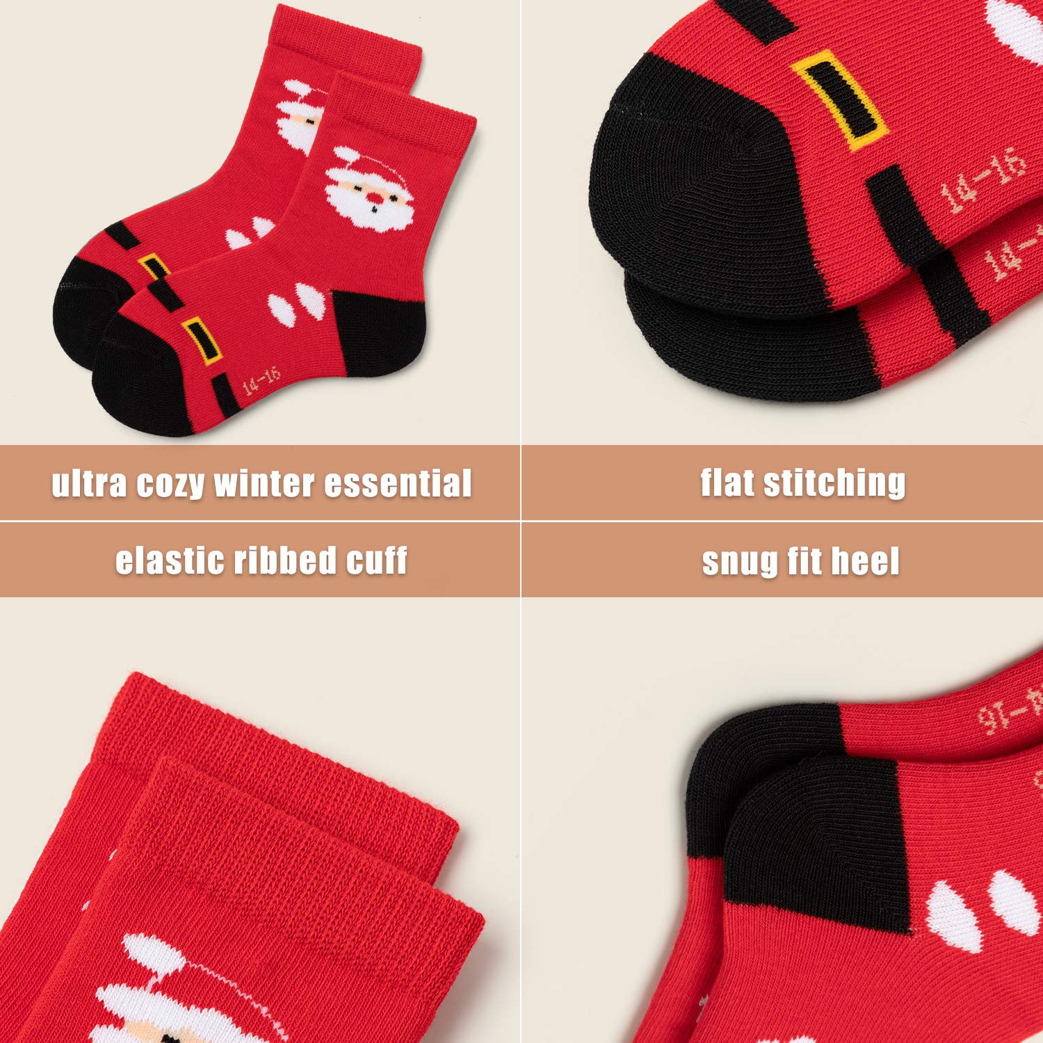 HowJoJo Boys Cotton Crew Socks - Seamless Toe Athletic Socks for Kids - Colorful Quarter-Length Sports Socks - Perfect for Running, Soccer & School Activities