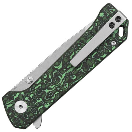 QSP Grebe T Button Lock Pocket Knife - S35VN Steel Blade & Carbon Fiber Handle - EDC, Camping, Outdoor Survival Tool