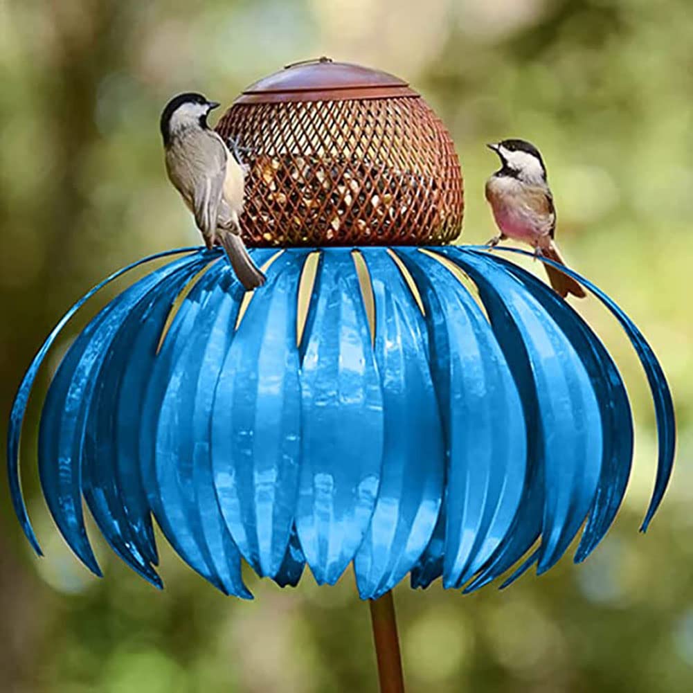 Creative Gazebo-Shaped Bird Feeder - Pink & Blue Flower Design Outdoor Hummingbird Feeder - Attracts Wild Birds to Your Garden, Patio or Backyard