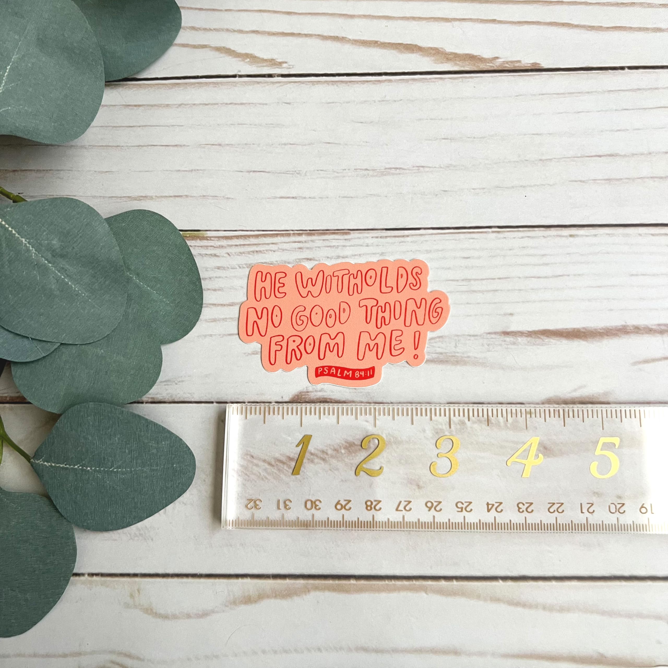 Bible Verse Stickers - Faith Stickers with 'He Withholds No Good Thing' Psalm 84:11 - Waterproof Religious Decals for Journals, Bibles, Laptops & Gift Giving