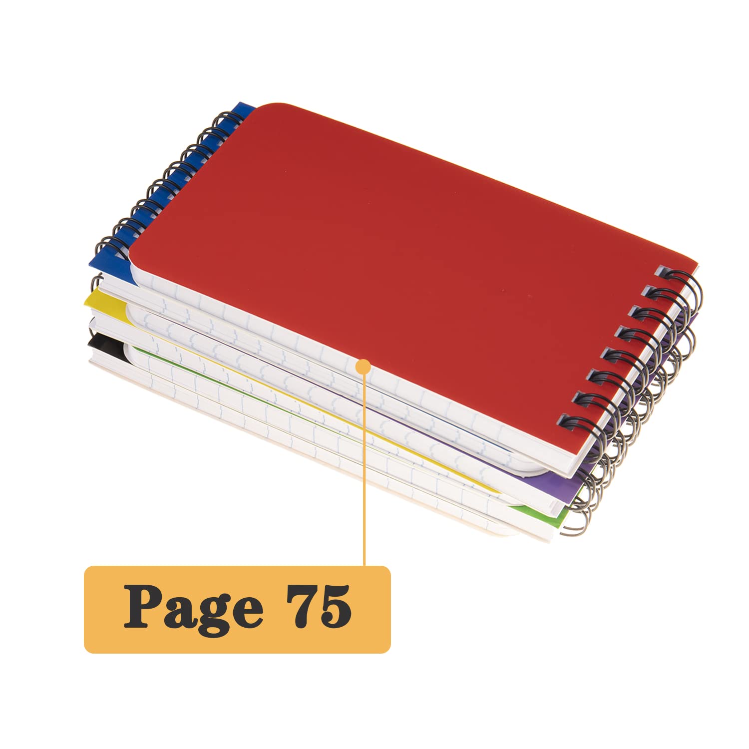 6-Pack Pocket Notebooks - 3x5 Inch Small Spiral Notepads, Mini Memo Pads for Journaling, Notes & To-Do Lists - Perfect for Students, Office & Travel Organization