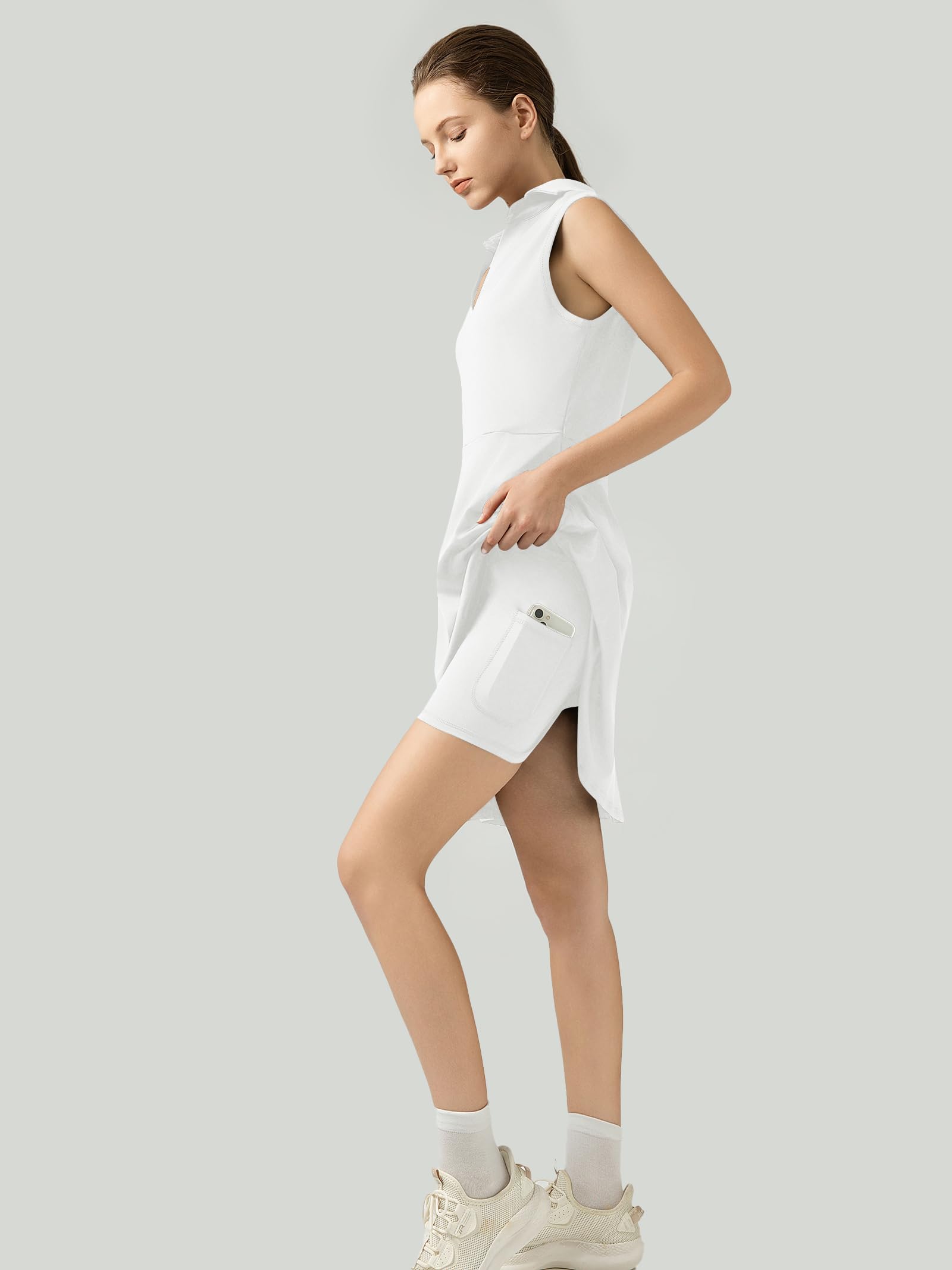 Women's Athletic Dress for Golf & Tennis - Sleeveless Workout Dress with Built-in Shorts | Perfect for Sports, Gym & Casual Wear