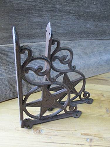 2 Pack Rustic Cast Iron Star Brackets - Heavy Duty Shelf Brackets for DIY Wall Shelves, Mantle Corbels - Perfect for Bedroom, Kitchen, Office & Garden Decoration (Wall Mounting, Shelf Support)